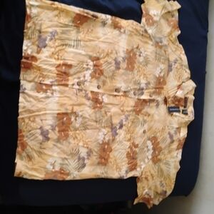 Tommy Bahama Floral Dress Shirt - Yellow and Brown